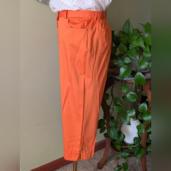 Ruby Rd. Women's Size 10P Orange Pedal Pushers Pants - Picture 6 of 11